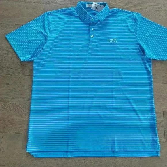 Holderness Bourne Mens Tailored Fit Striped Polo Blue Xxl - Picture 1 of 6